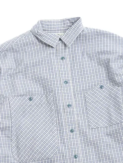 FLANNEL CHECK BIG POCKET WORK SHIRT BLUE | H.UNIT Shop