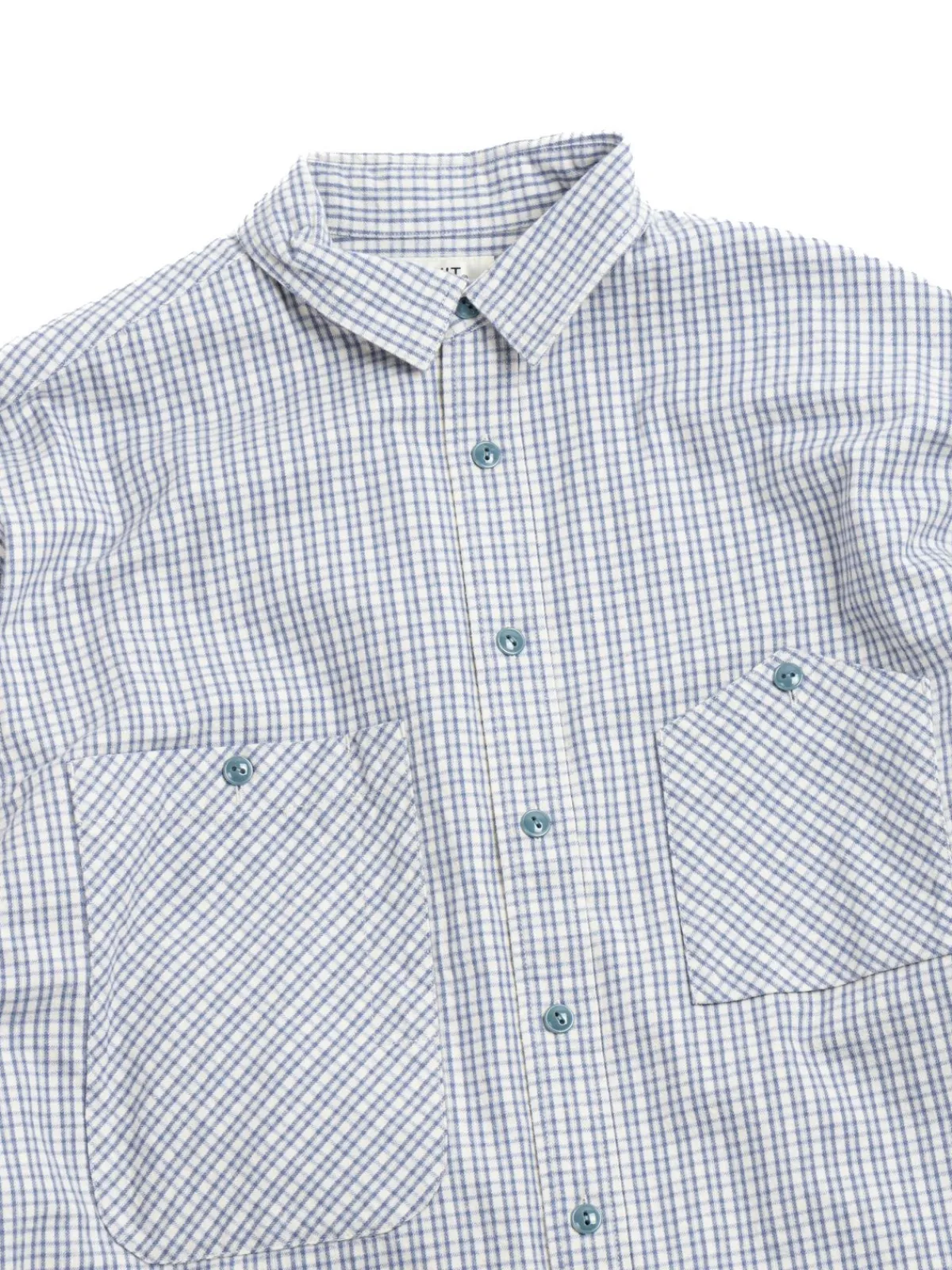 FLANNEL CHECK BIG POCKET WORK SHIRT BLUE | H.UNIT Shop