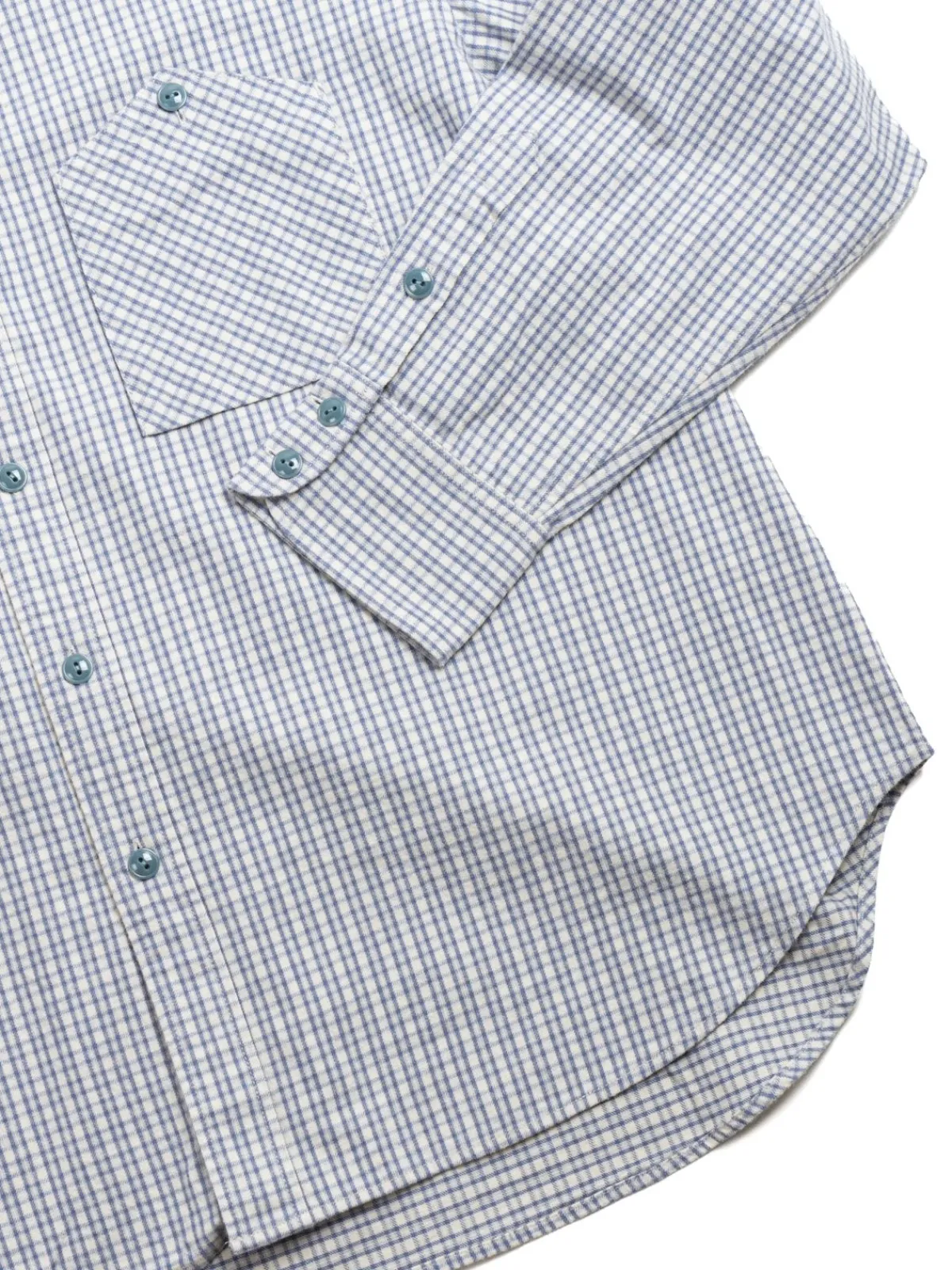 FLANNEL CHECK BIG POCKET WORK SHIRT BLUE | H.UNIT Shop