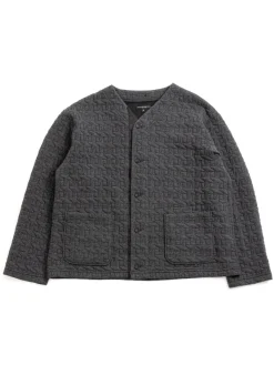 KNIT CARDIGAN CHARCOAL PC QUILTED JERSEY | Engineered Garments Best