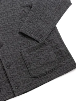 KNIT CARDIGAN CHARCOAL PC QUILTED JERSEY | Engineered Garments Best