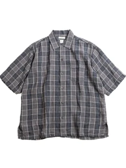 LINEN OPEN COLLAR SHIRT BLUE | SEUVAS Flash Sale