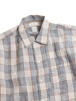 LINEN OPEN COLLAR  SHIRT GRAY | SEUVAS Store