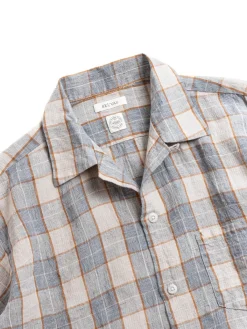 LINEN OPEN COLLAR  SHIRT GRAY | SEUVAS Store