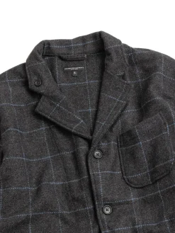 LOITER JACKET CHARCOAL LT. BLUE POLY WINDOPANE | Engineered Garments Hot