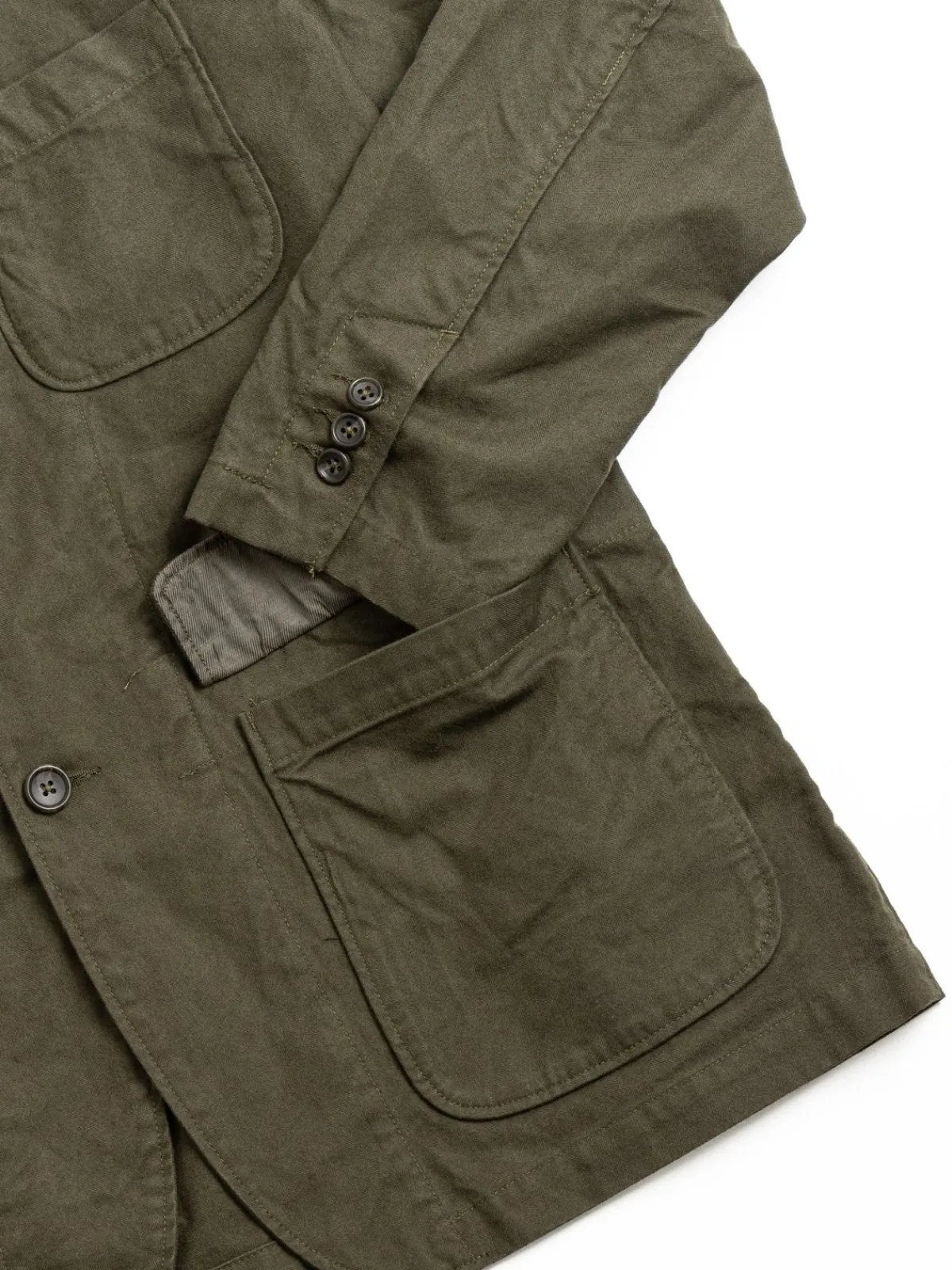 LOITER JACKET OLIVE COTTON BRUSHED HB | Engineered Garments Cheap