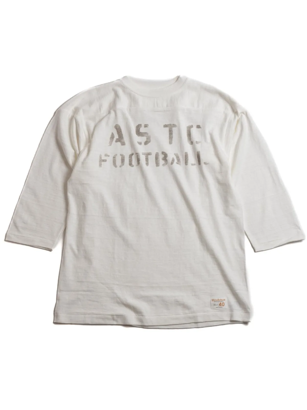 LOT 4063 ¾ SLEEVE FOOTBALL TEE ASTC OFF WHITE | Warehouse & Co Fashion