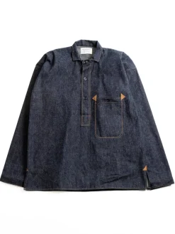LOT 22131880 HEAVY LEATHER BOUND JUMPER INDIGO DENIM | Warehouse & Co Fashion
