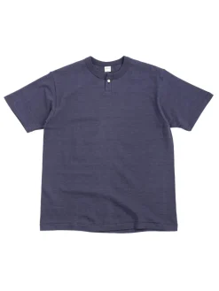 LOT 4082 ONE BUTTON HENLEY NECK T NAVY (EGG PLANT) | Warehouse & Co Outlet