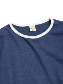 LOT 4059 PLAIN T&ndash;SHIRT NAVY / CREAM | Warehouse & Co Store