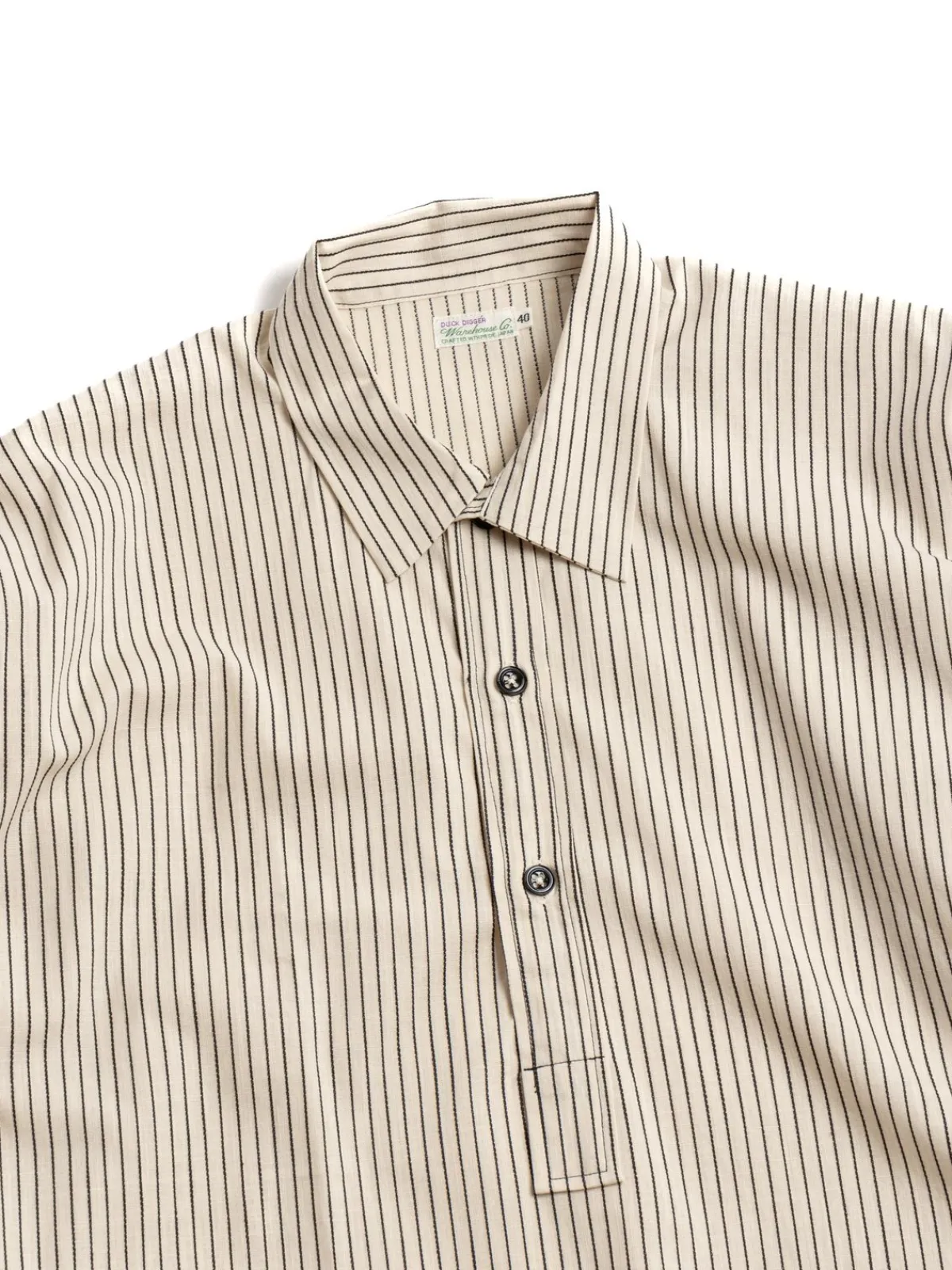 LOT 3045 PULLOVER SHIRT SELVEDGE DOBBY STRIPE | Warehouse & Co Cheap