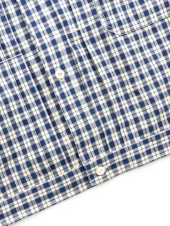 LOT 2166 SHIRT INDIGO CHECK R.COLLAR COLOUR 1 | Warehouse & Co Fashion