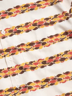 LOT JG–18 SCHOOL OF FISH SHIRT BROWN | Warehouse & Co Store