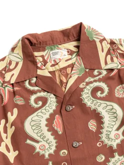 LOT JG&ndash;19 SEAHORSE V STARFISH PRINT BROWN | Warehouse & Co Hot