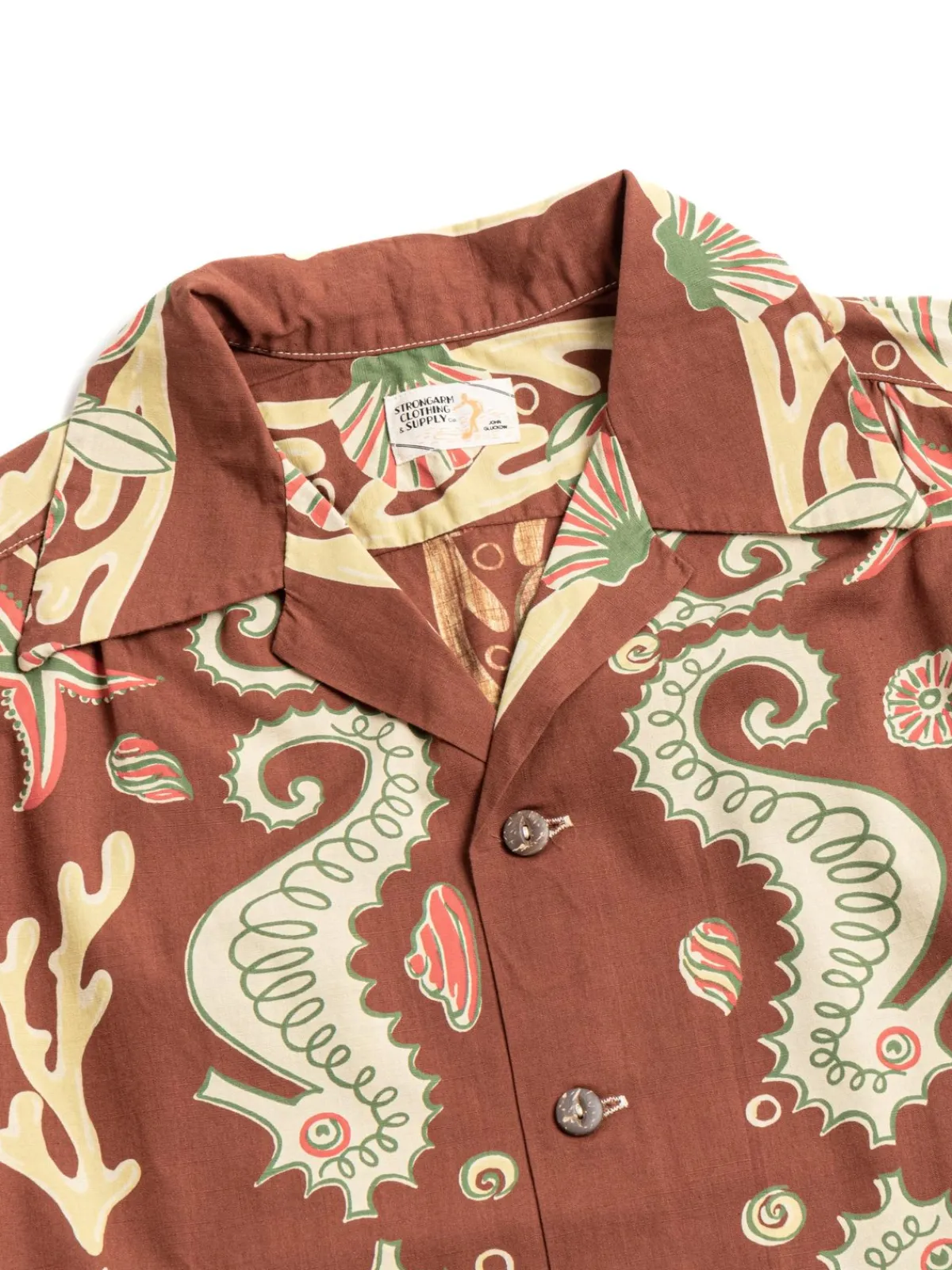 LOT JG–19 SEAHORSE V STARFISH PRINT BROWN | Warehouse & Co Hot