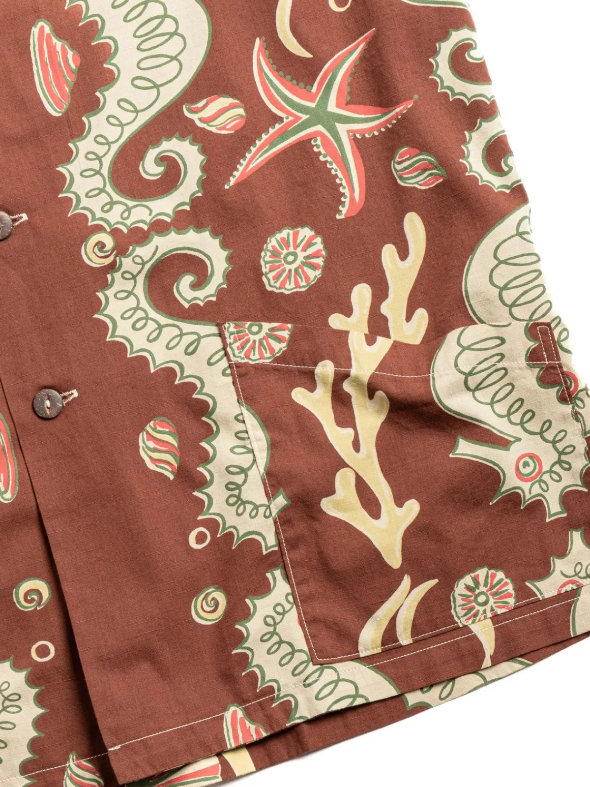 LOT JG–19 SEAHORSE V STARFISH PRINT BROWN | Warehouse & Co Hot