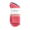 MERINO LAMBS WOOL STRIPE SOCKS PINK | RoToTo Shop