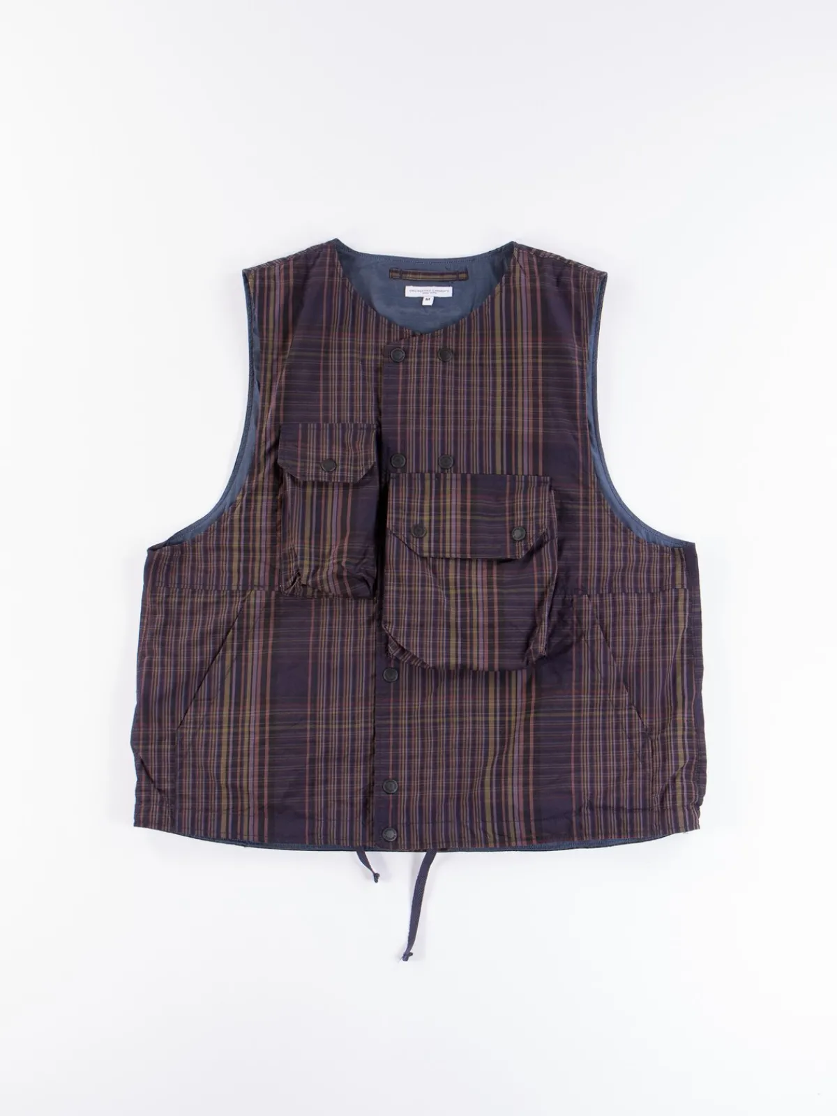 Multi Color Nyco Plaid Cover Vest | Engineered Garments Online