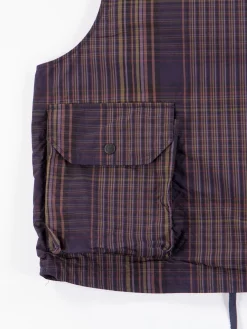 Multi Color Nyco Plaid Cover Vest | Engineered Garments Online