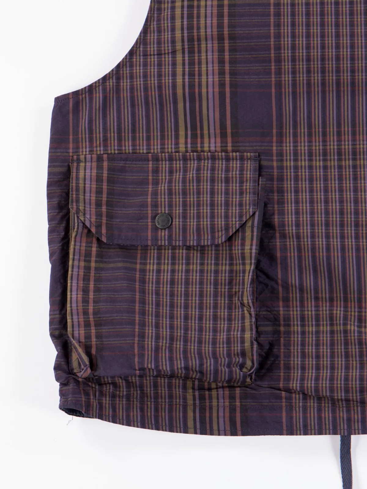 Multi Color Nyco Plaid Cover Vest | Engineered Garments Online