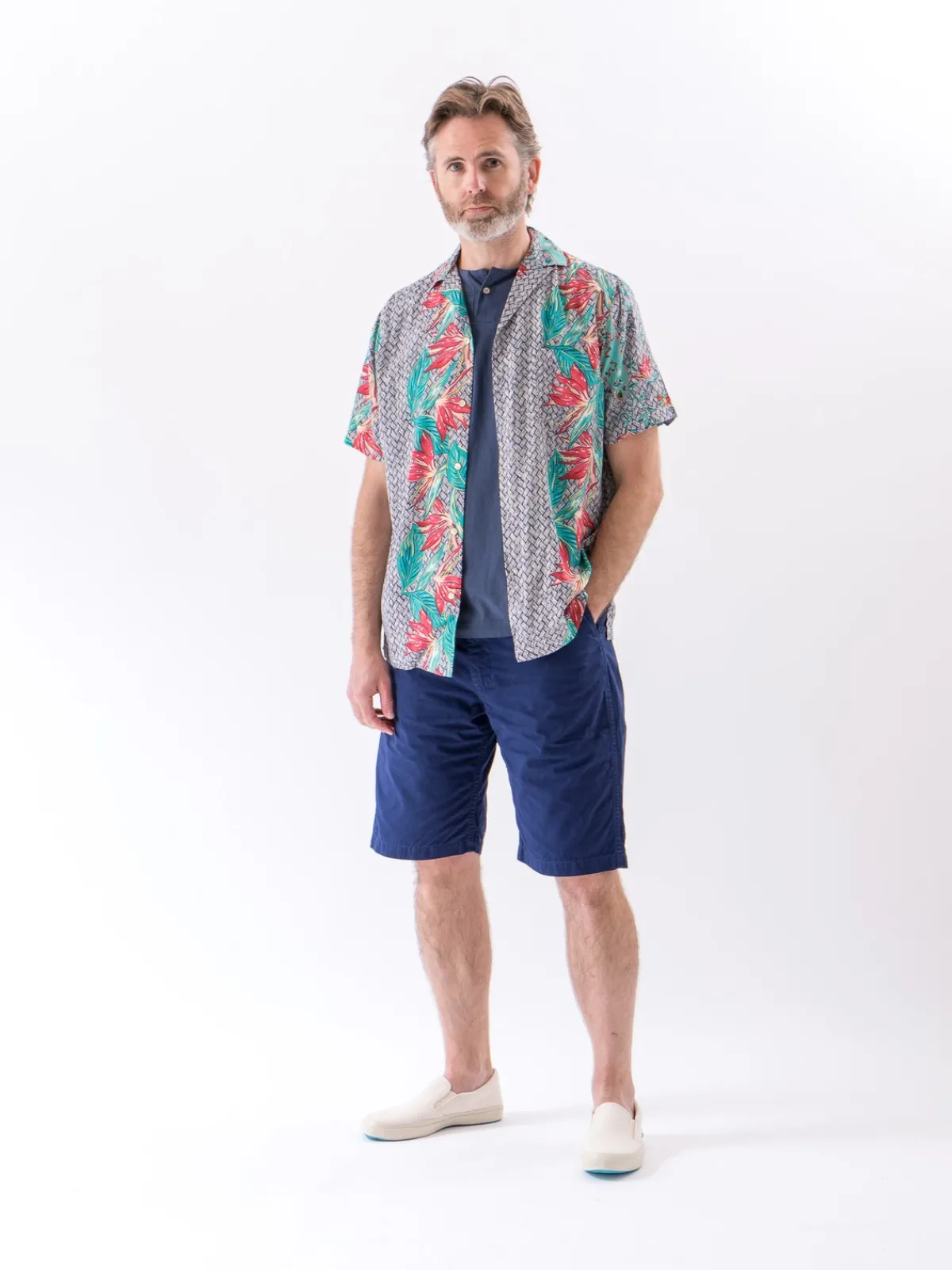 Navy Florida Rayon Camp Shirt | Reyn Spooner For The Bureau Online