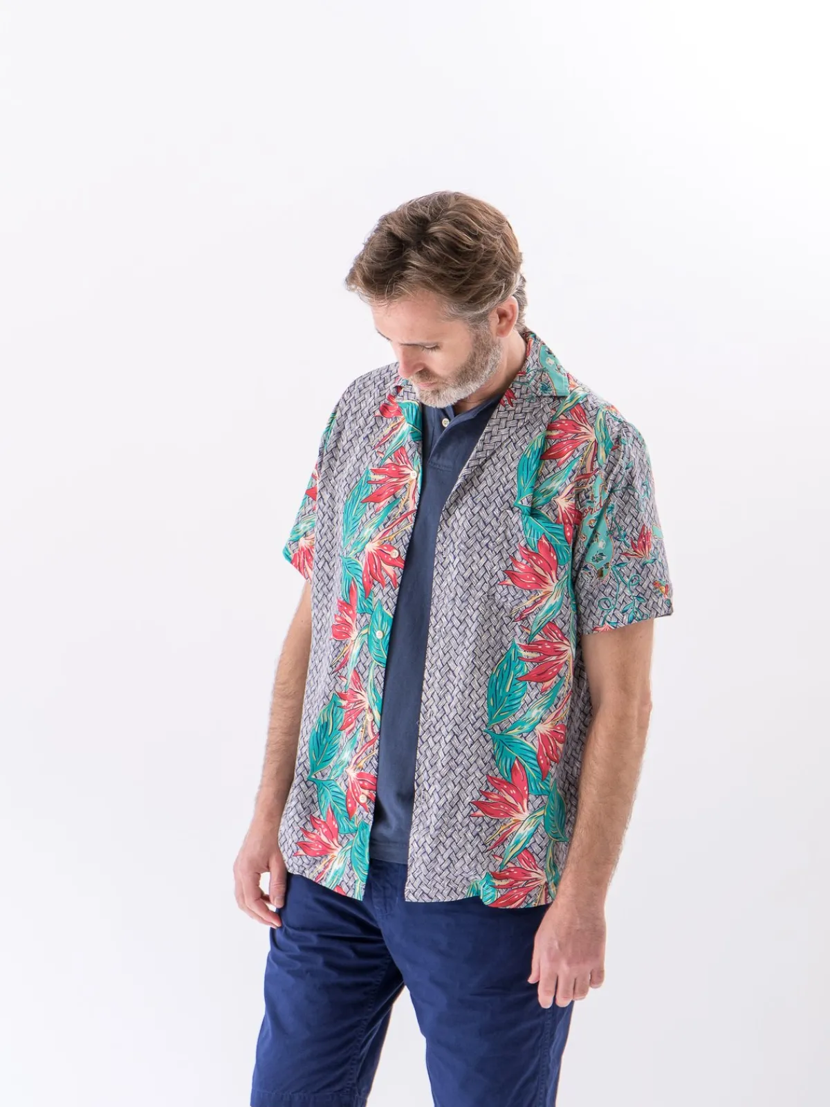 Navy Florida Rayon Camp Shirt | Reyn Spooner For The Bureau Online