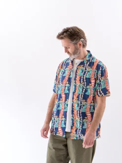 Navy Hula Auana Rayon Camp Shirt | Reyn Spooner For The Bureau Hot