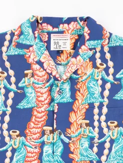 Navy Hula Auana Rayon Camp Shirt | Reyn Spooner For The Bureau Hot