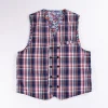 Navy/White/Red Plaid Poplin Reversible Vest | Engineered Garments Cheap