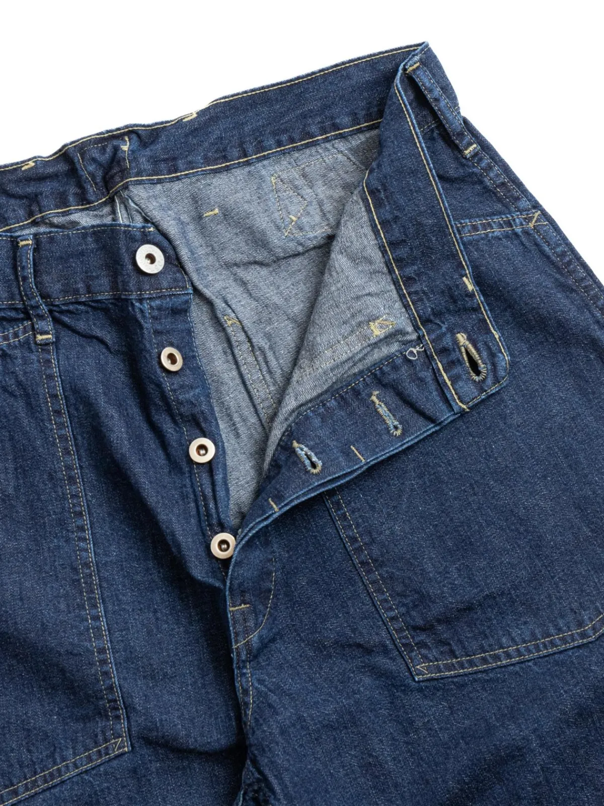 (1301–8DI) ARMY PANTS INDIGO DENIM YELLOW STITCH | Post O’alls Hot