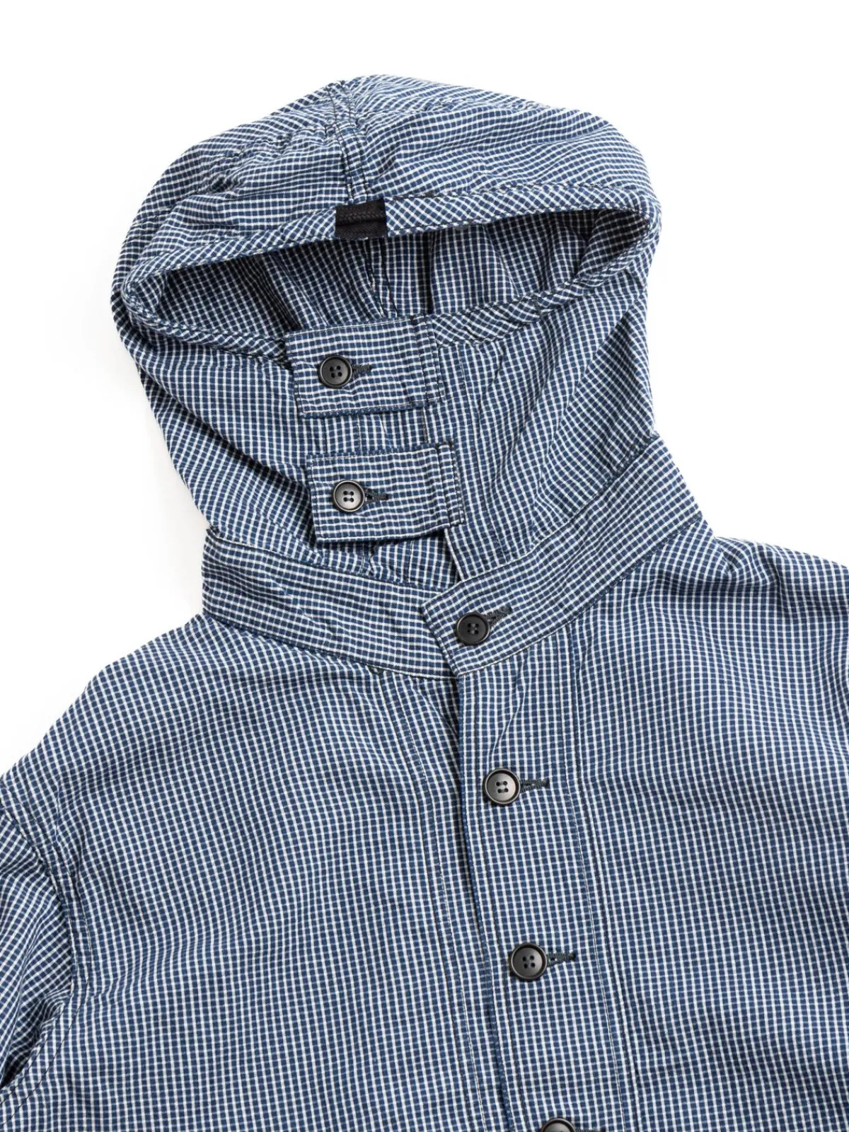 (1105–ICI) NAVY PARKA INDIGO CHECK | Post O’alls Store