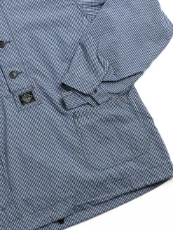(1105–ICI) NAVY PARKA INDIGO CHECK | Post O’alls Store