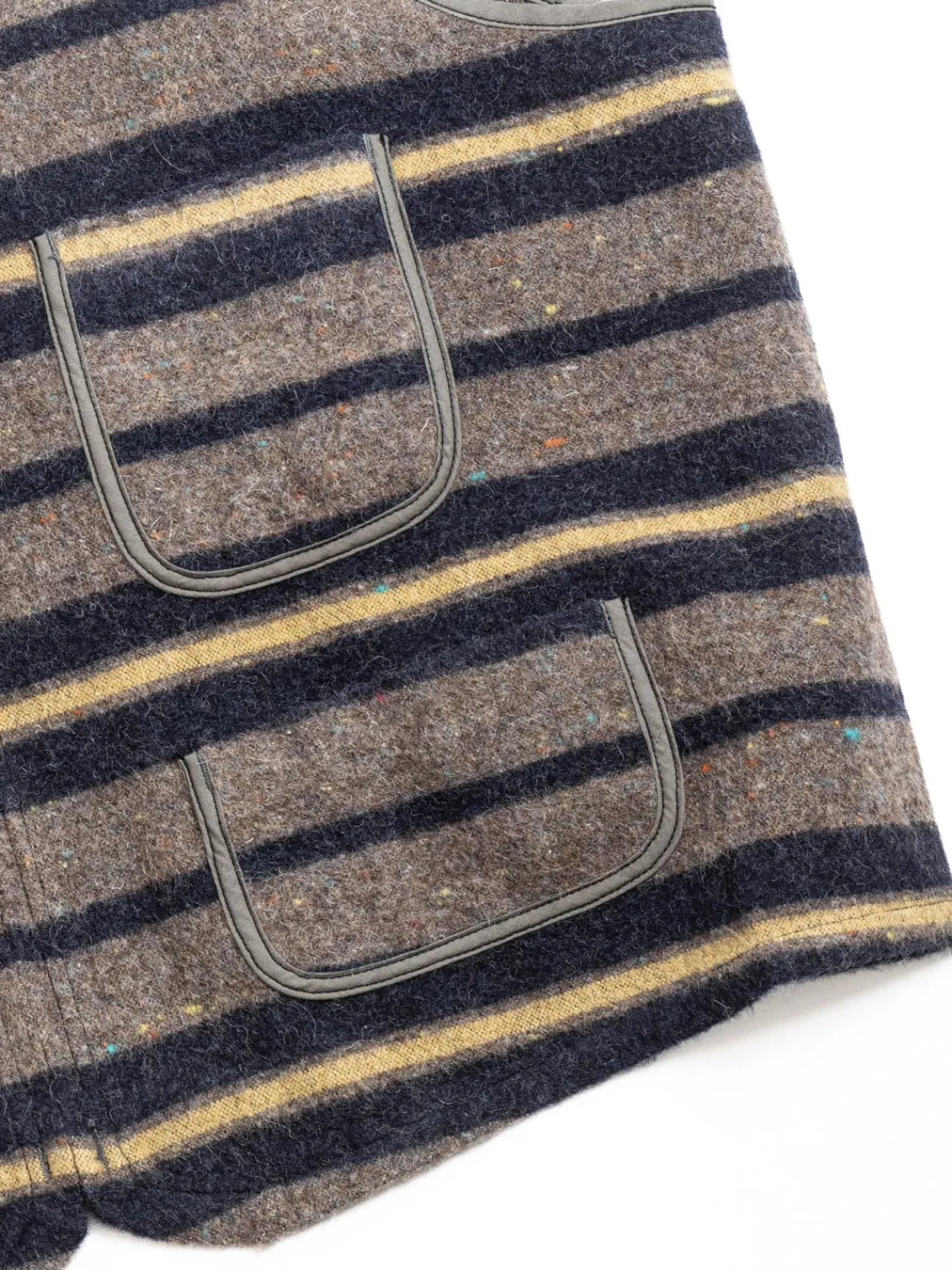 (1502–TWN) FLEECE VEST TRASHED WOOL NAVY STRIPE | Post O’alls Best Sale