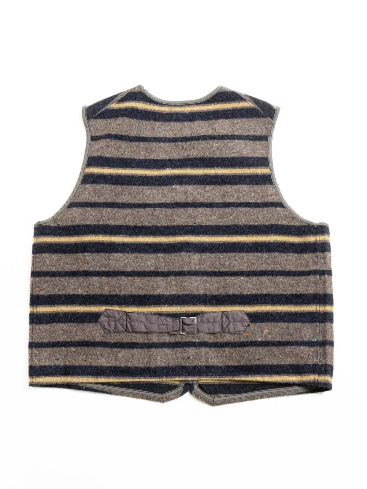 (1502–TWN) FLEECE VEST TRASHED WOOL NAVY STRIPE | Post O’alls Best Sale