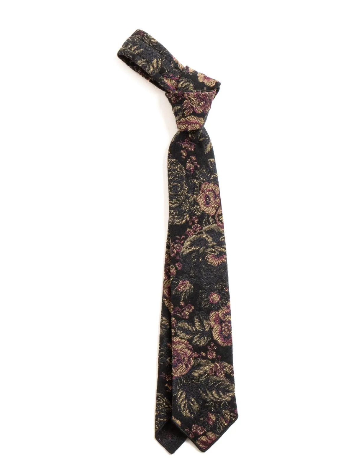 NECK TIE BLACK GOLD CP FLORAL JACQUARD | Engineered Garments Clearance