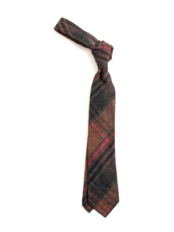 NECK TIE ORANGE RED COTTON PLAID FLANNEL | Engineered Garments Store