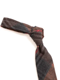 NECK TIE ORANGE RED COTTON PLAID FLANNEL | Engineered Garments Store