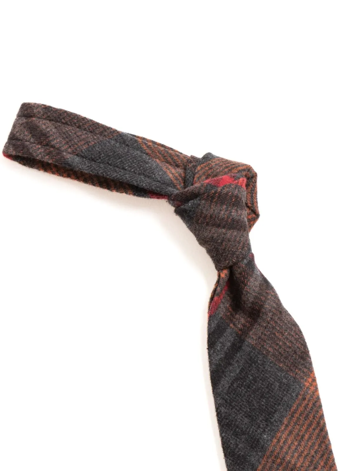 NECK TIE ORANGE RED COTTON PLAID FLANNEL | Engineered Garments Store