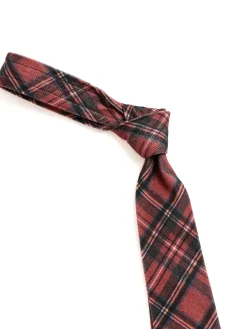 NECK TIE RED TARTAN CHECK PRINT CORDUROY | Engineered Garments Cheap