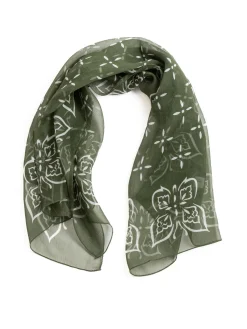 SCARF SILK CREPE PAPILLON OLIVE | Needles Fashion