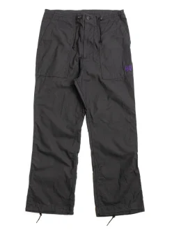 STRING FATIGUE PANT BACK SATEEN BLACK | Needles Clearance
