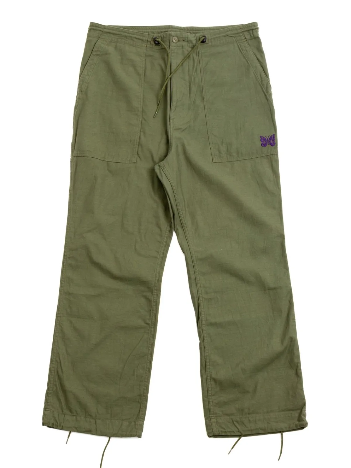 STRING FATIGUE PANT BACK SATEEN OLIVE | Needles Fashion