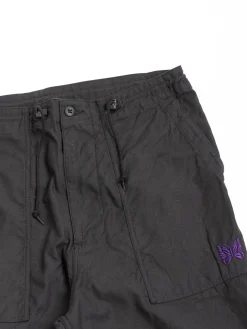 STRING FATIGUE PANT BACK SATEEN BLACK | Needles Clearance