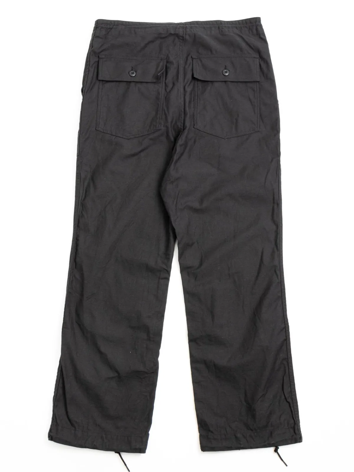 STRING FATIGUE PANT BACK SATEEN BLACK | Needles Clearance