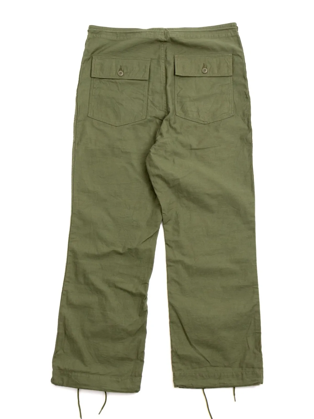 STRING FATIGUE PANT BACK SATEEN OLIVE | Needles Fashion