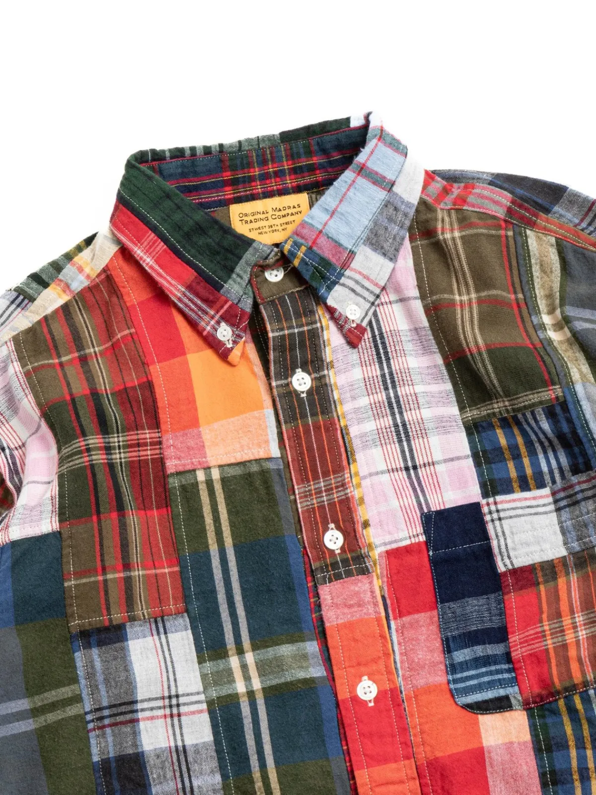 (OM45100.25) WINTER MADRAS PATCHWORK STRAIGHT HEM BD SHIRT | TBB X OMTC Discount
