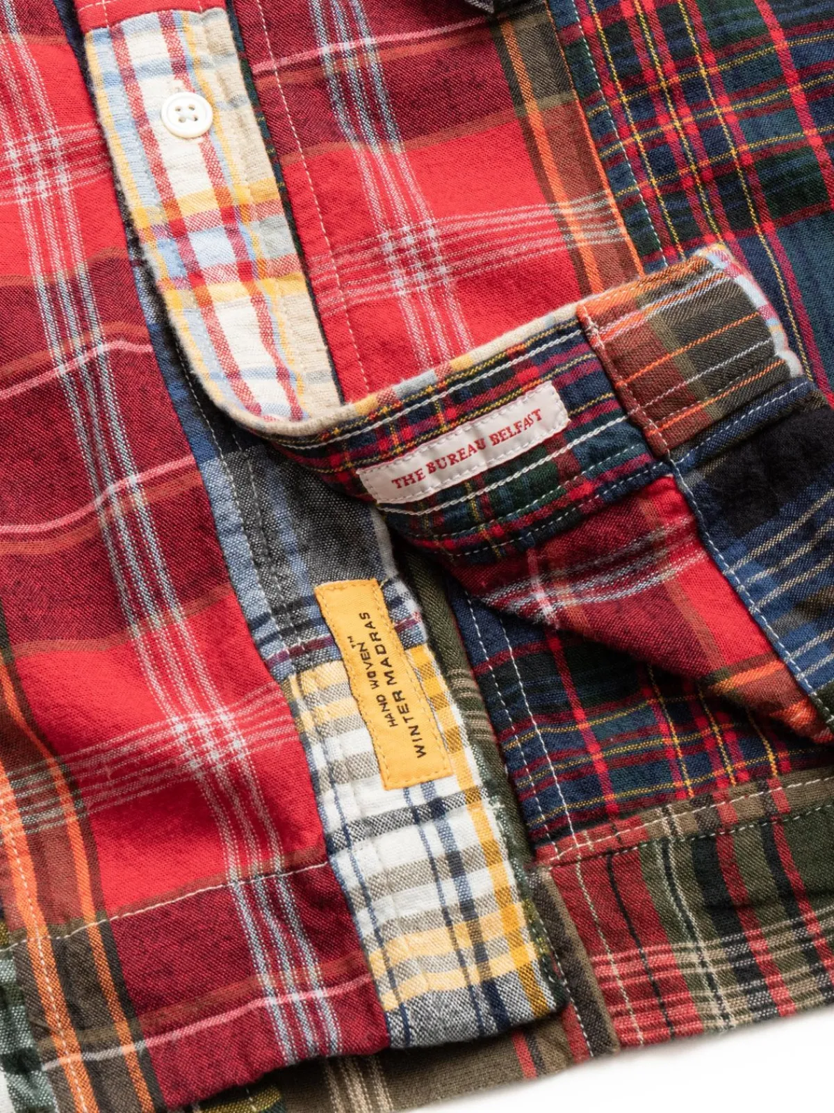 (OM45100.25) WINTER MADRAS PATCHWORK STRAIGHT HEM BD SHIRT | TBB X OMTC Discount