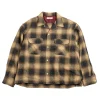 OMBRE CHECK OPEN COLLAR L/S SHIRT MUSTARD | H.UNIT Outlet