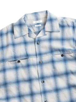 OPEN&ndash;NECKED SHIRT BLUE | SEUVAS Fashion