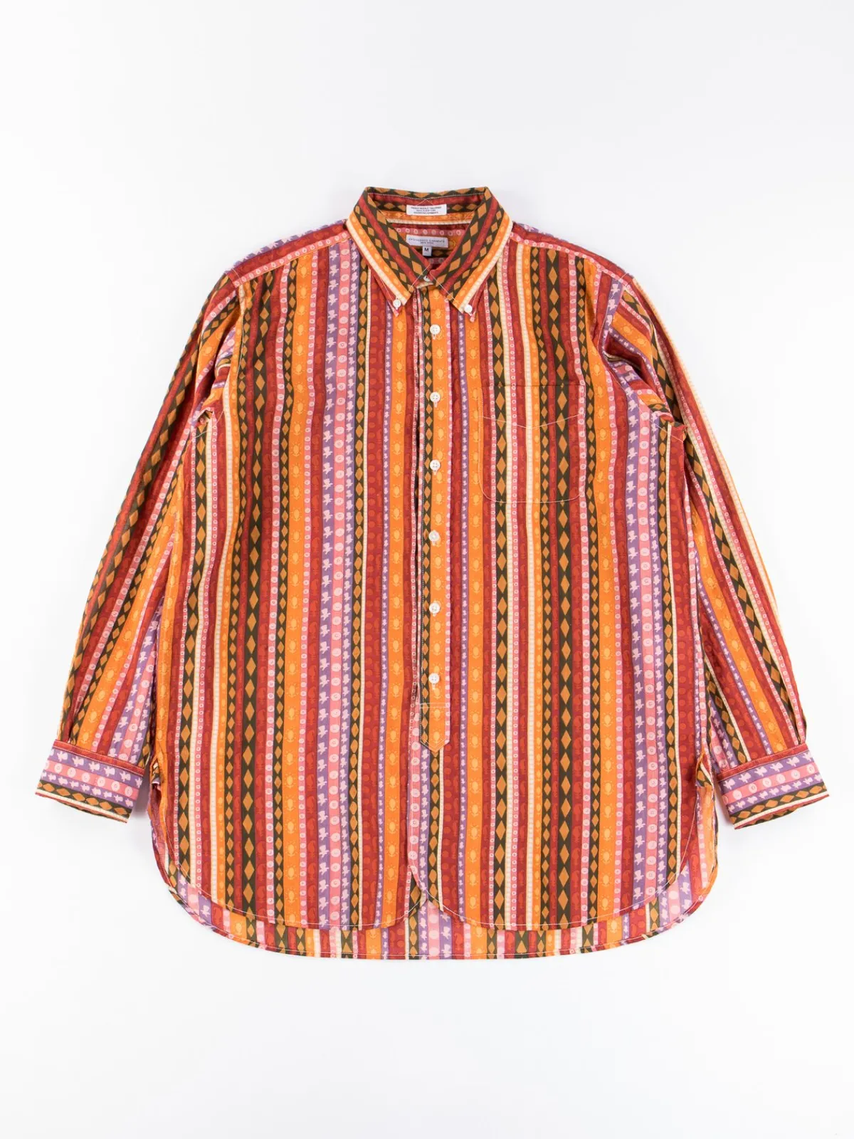 Orange Cotton Lawn Batik Stripe 19th Century BD Shirt | Engineered Garments Shop